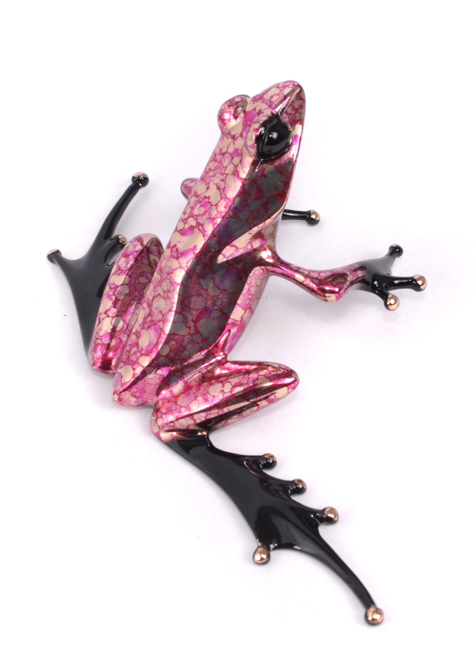Signed, limited edition bronze frog sculpture