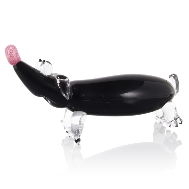 Handblown glass dachshund