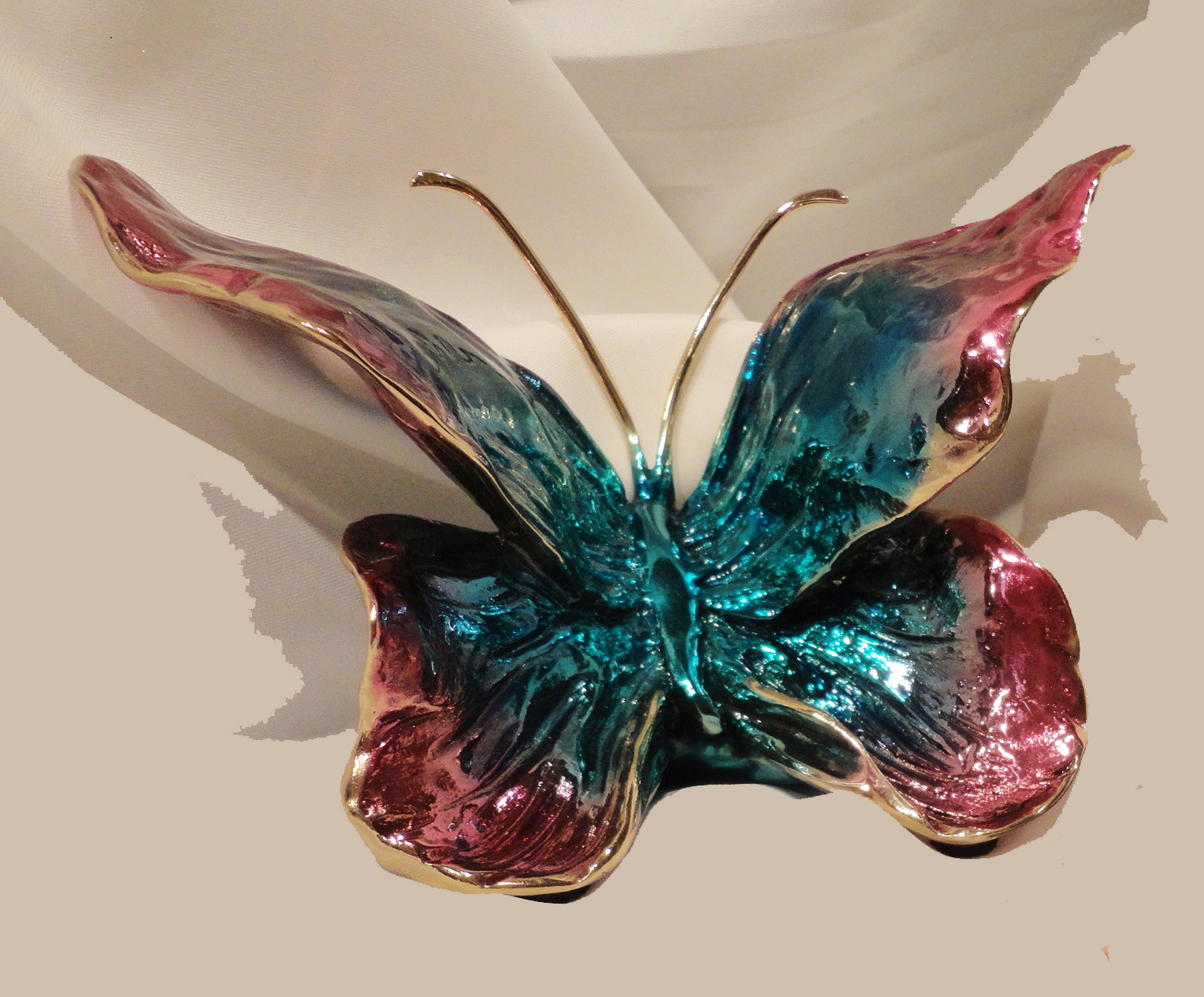 Signed, limited edition bronze butterfly sculpture