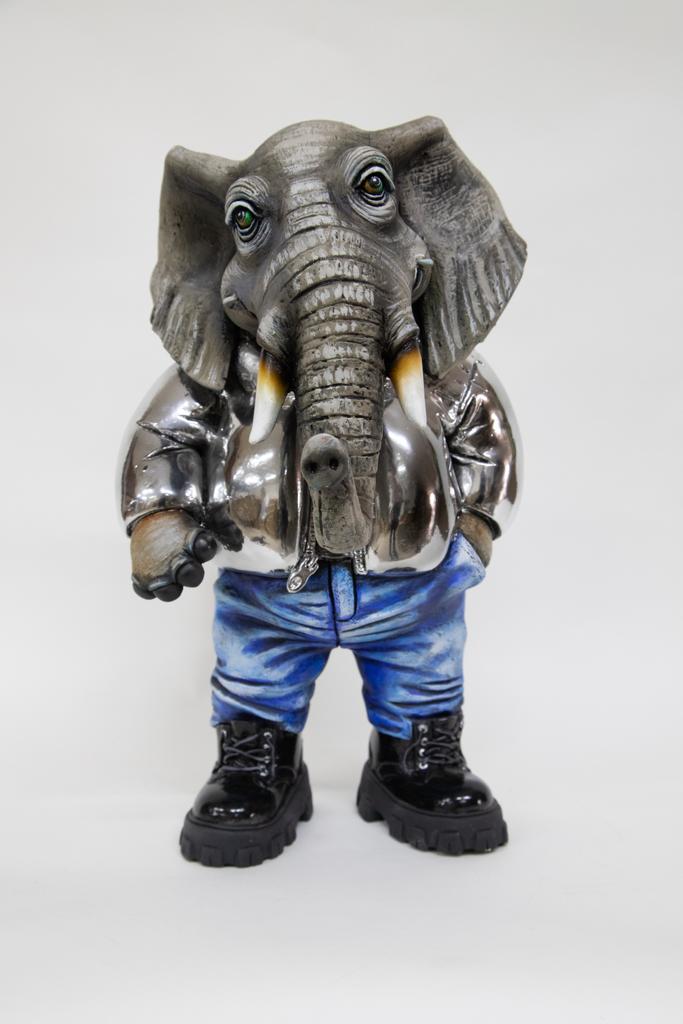 Signed, limited edition elephant sculpture