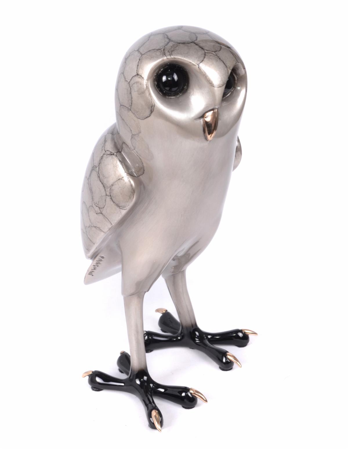 Signed, limited edition bronze owl sculpture by Tim FROGMAN Cotterill