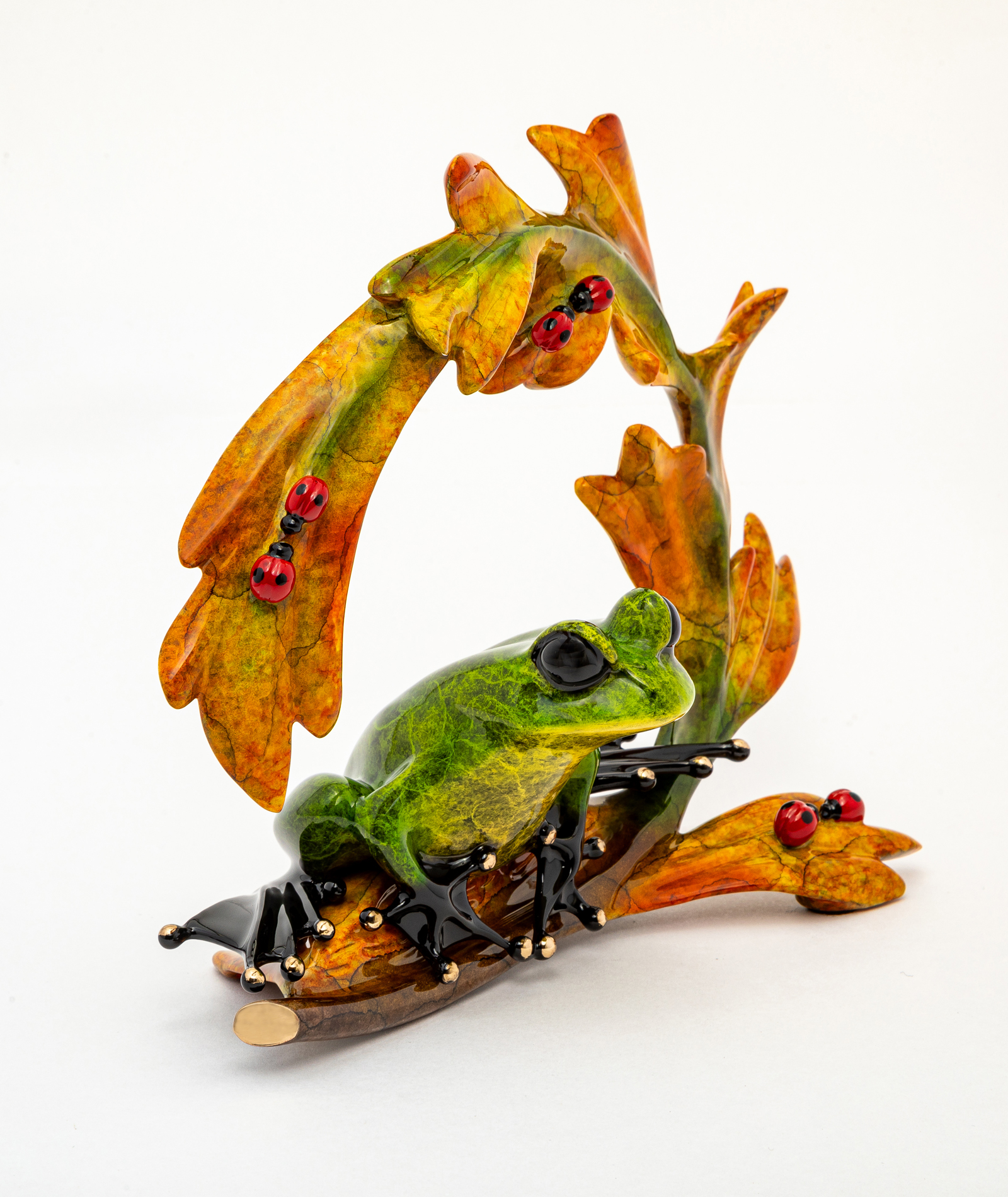 Signed, Limited Edition Bronze Frog Sculpture by Tim Frogman Cotterill
