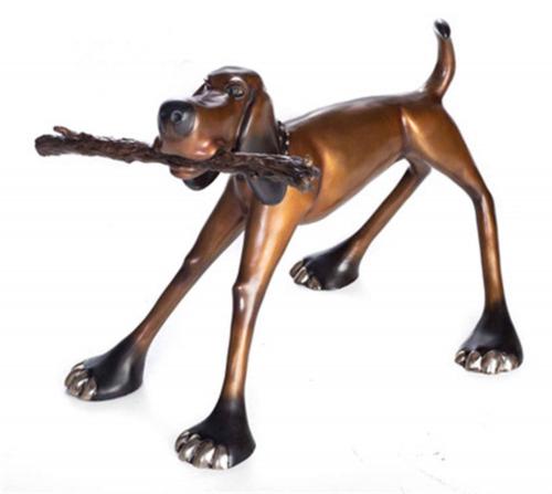 Signed, limited edition bronze dog sculpture