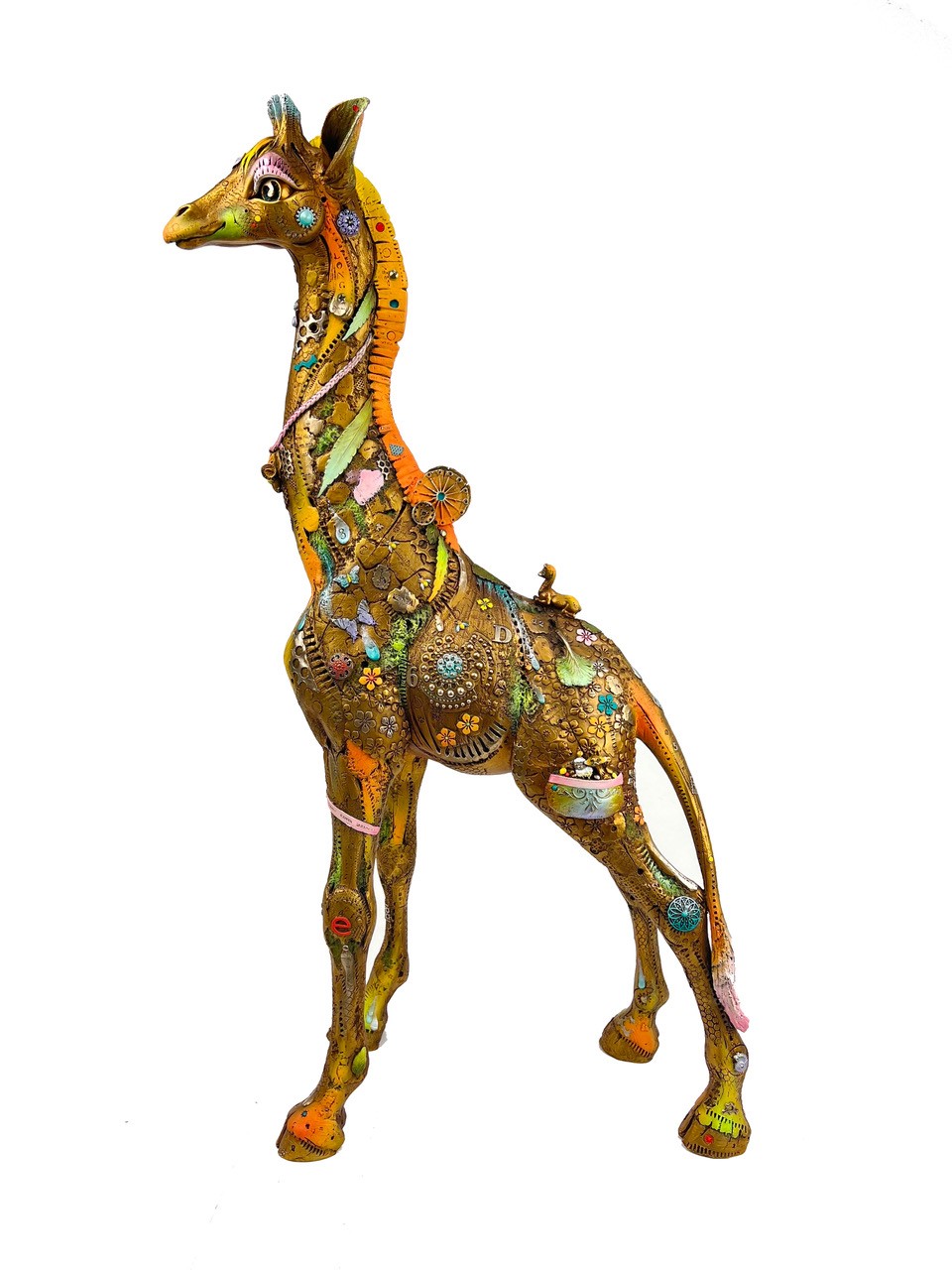 Signed, limited edition bronze giraffe sculpture