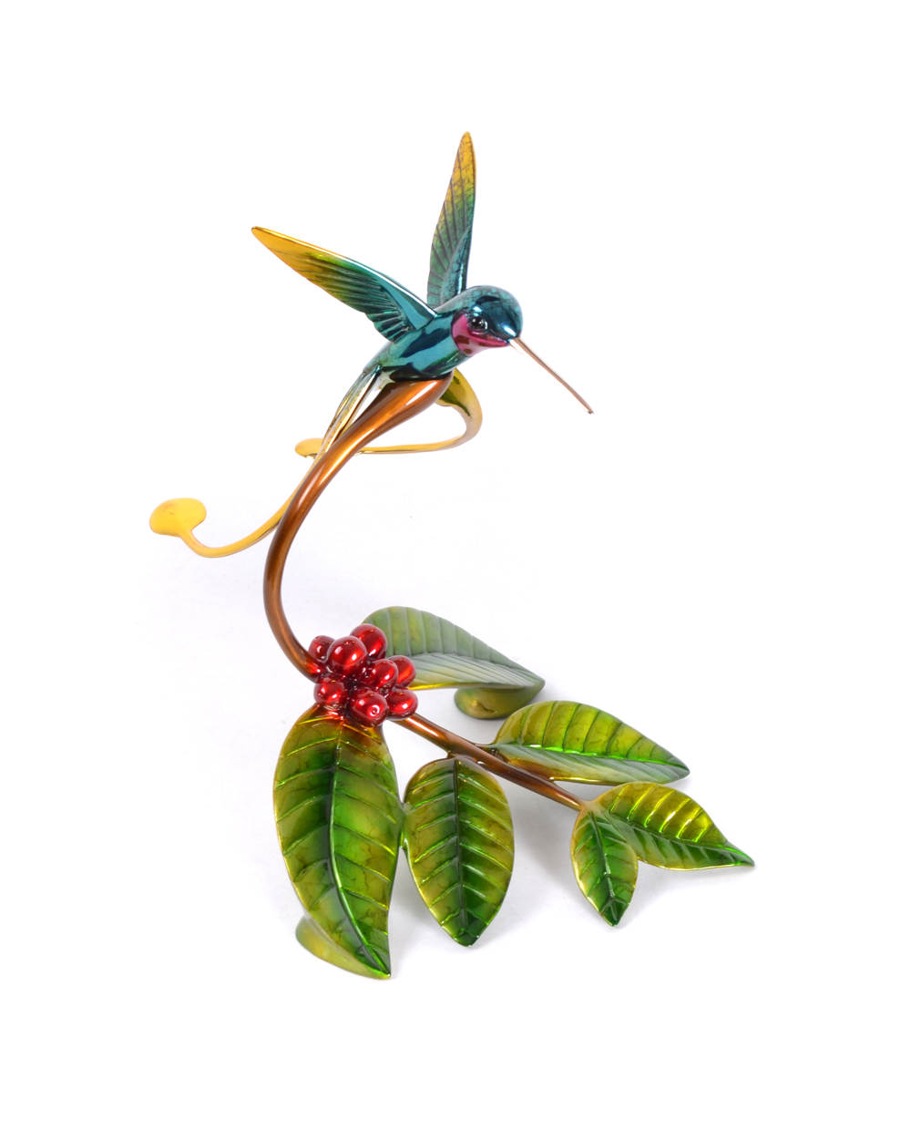 Signed, limited edition hummingbird sculpture