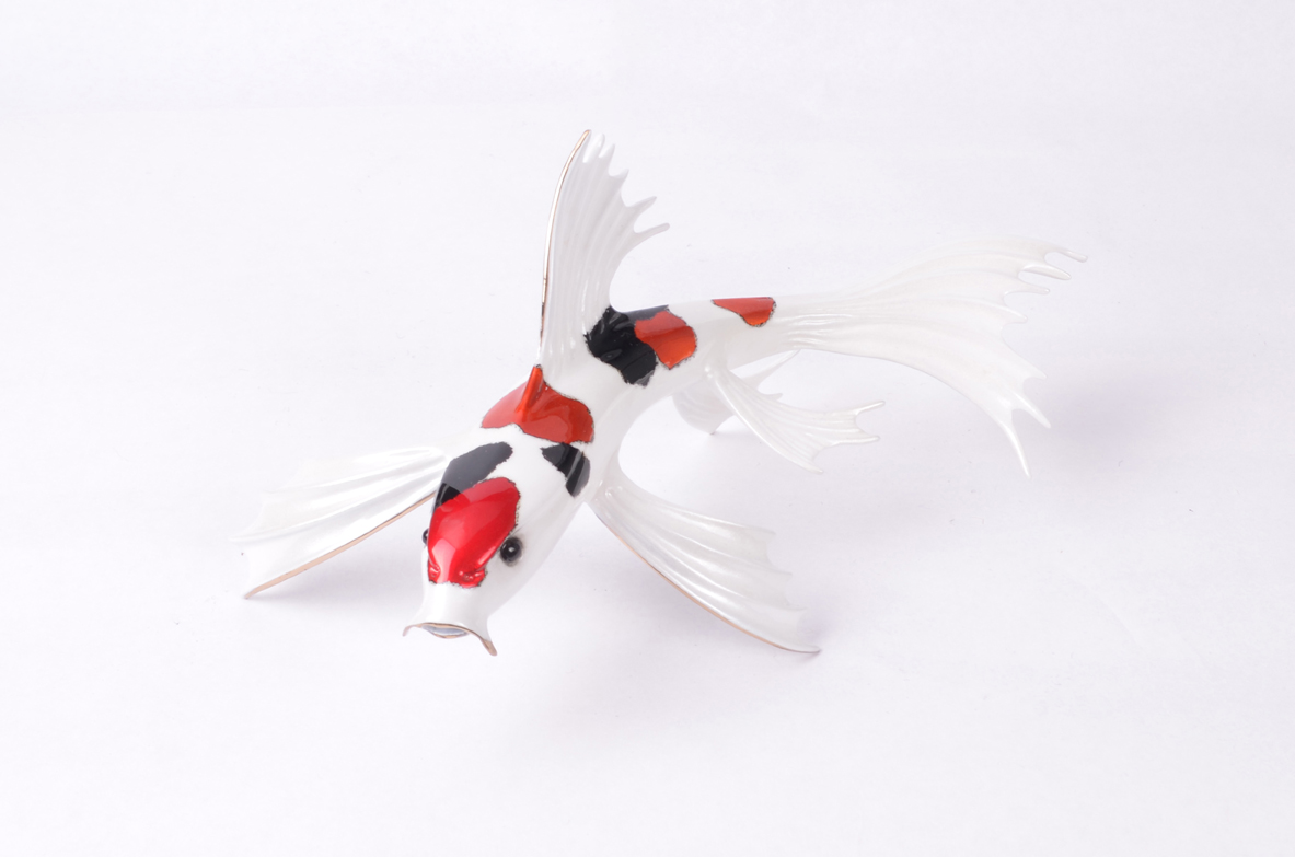 Signed, limited edition bronze koi sculpture by Tim Cotterill