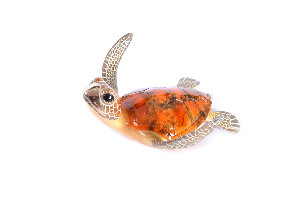Signed, limited edition turtle sculpture