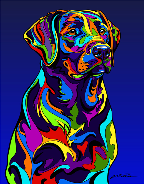 Labrador Retriever print on metal