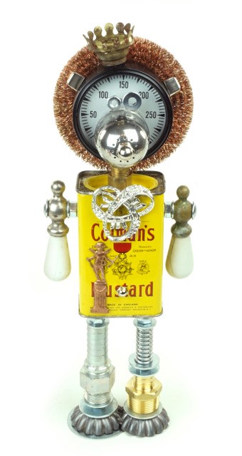 One-of-a-Kind Mixed Media Lion Sculpture by Amy Flynn