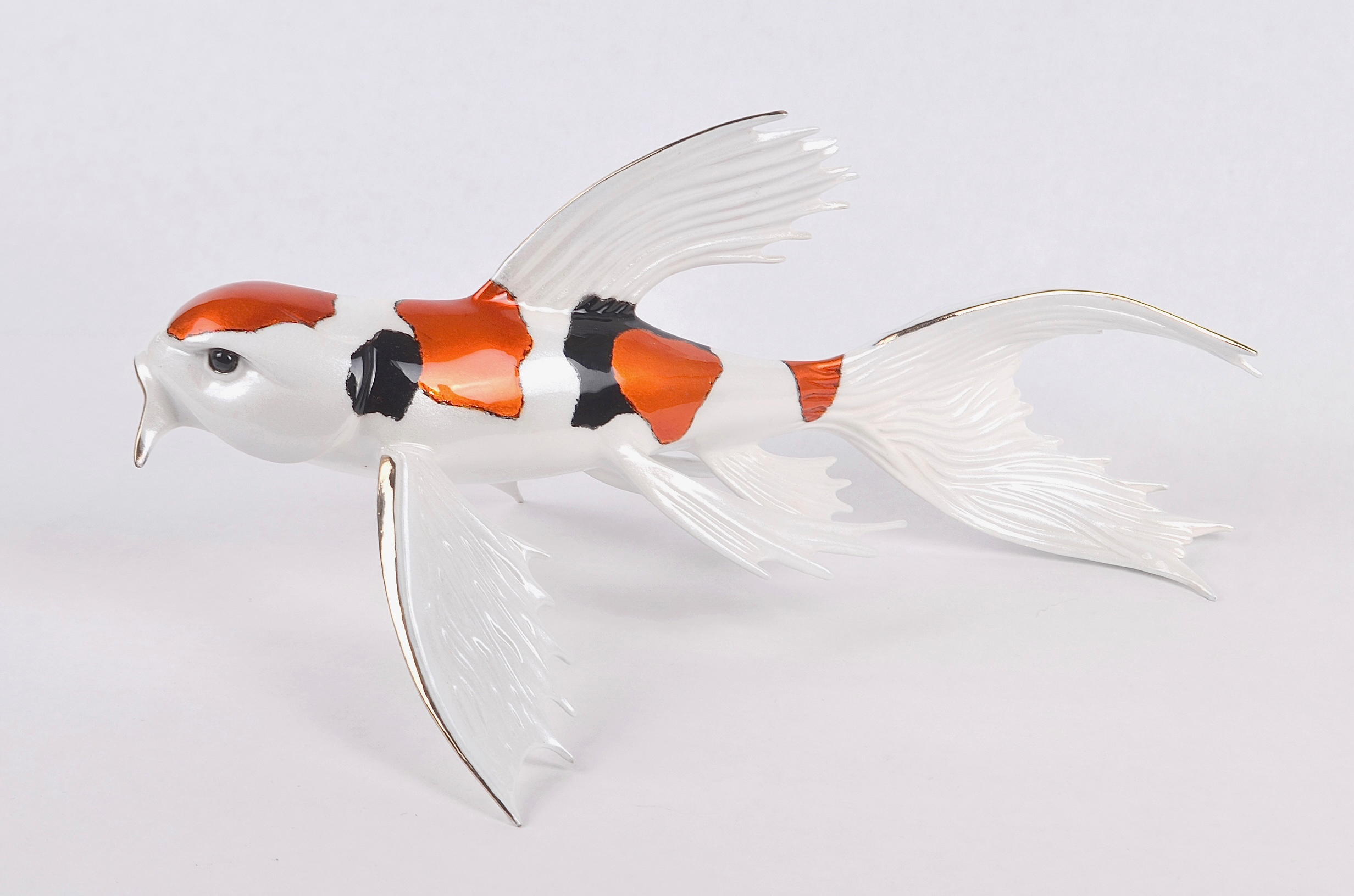 Signed, limited edition bronze koi sculpture by Tim Cotterill