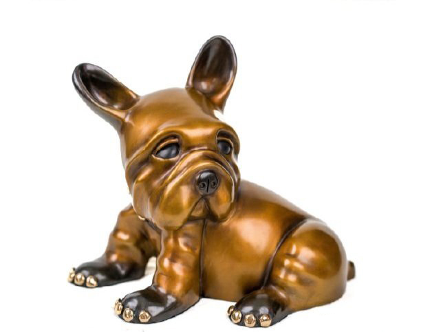 Signed, limited edition bronze French Bulldog sculpture