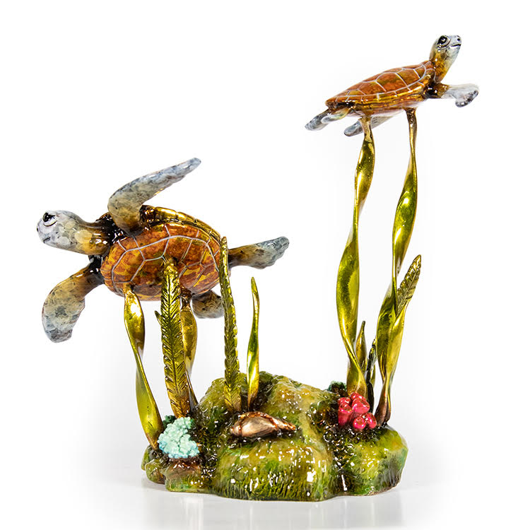 Bronze Sea Turtles Sculpture by Carlos & Albert