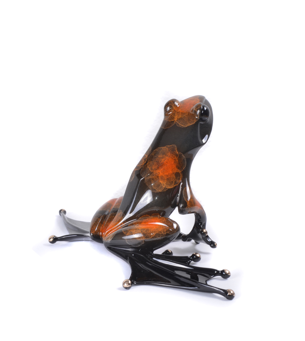 Signed, limited edition bronze frog sculpture
