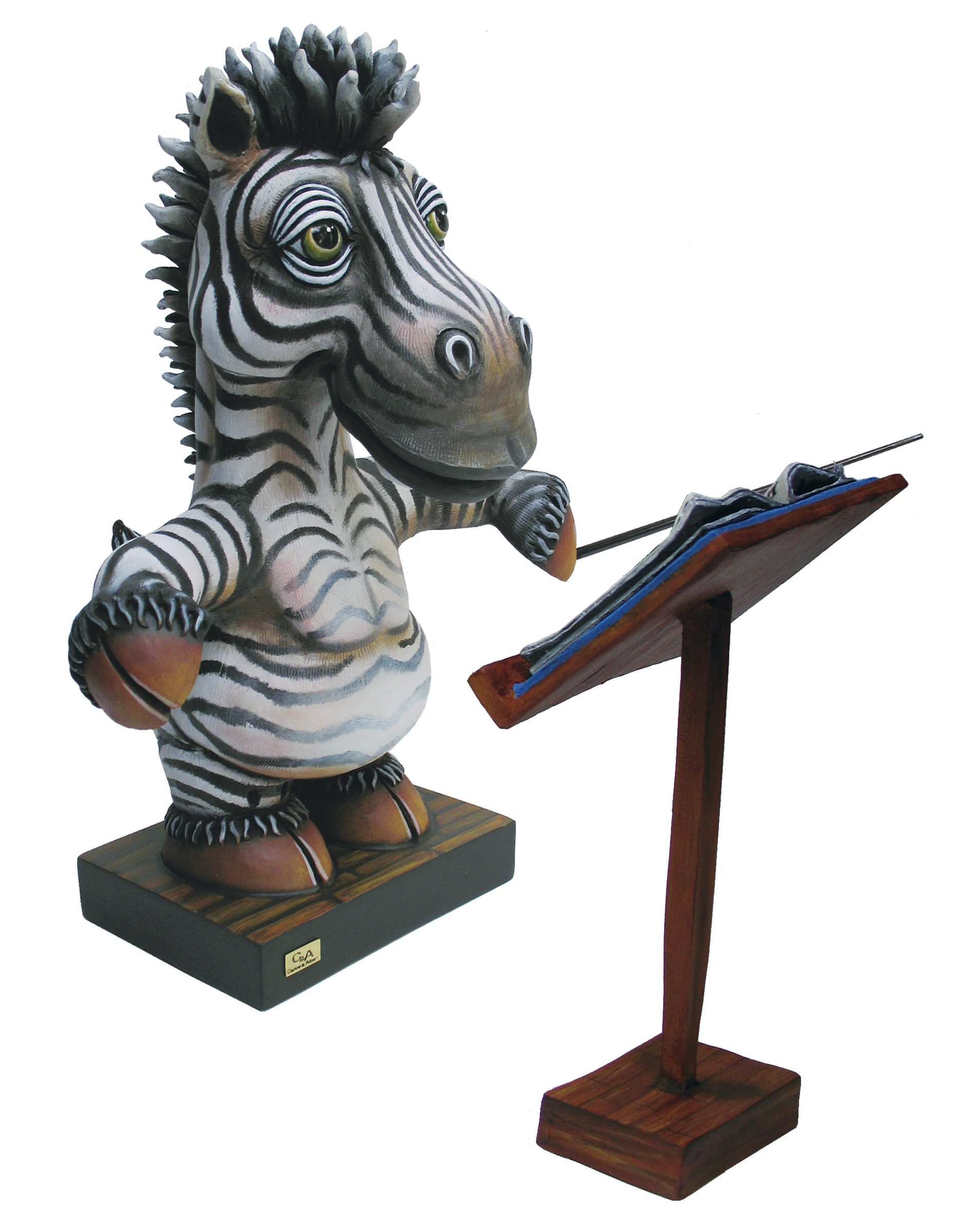 Signed, limited edition zebra sculpture