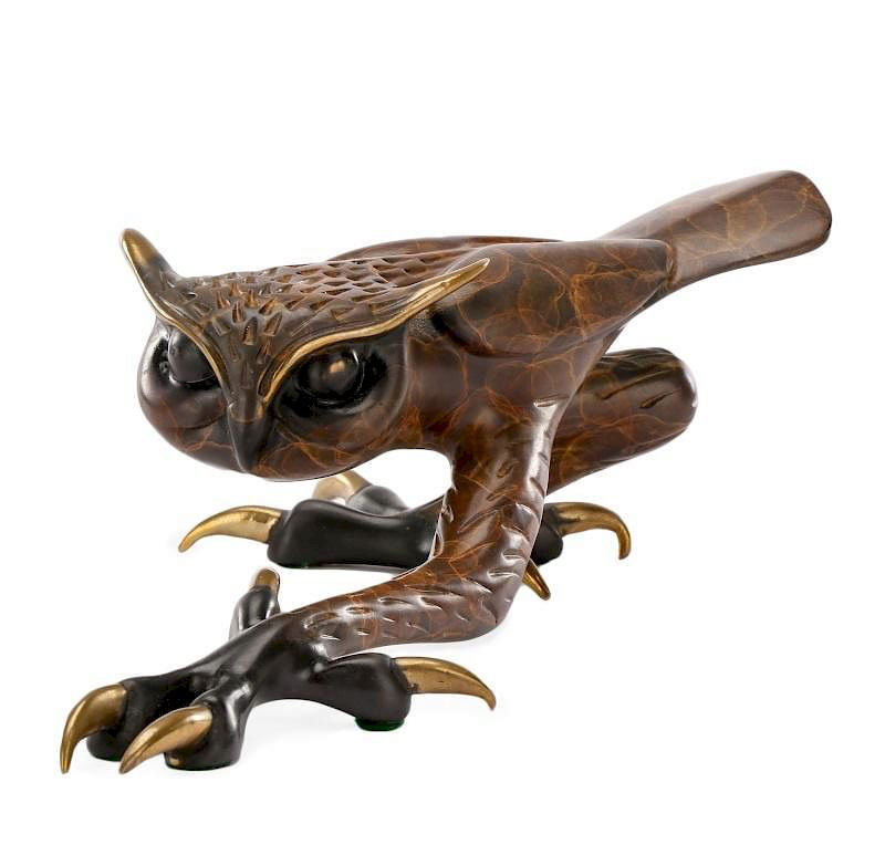 Signed, limited edition bronze owl sculpture by Tim FROGMAN Cotterill
