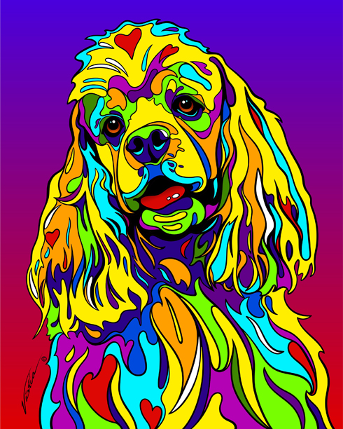 Infused Metal Cocker Spaniel Print