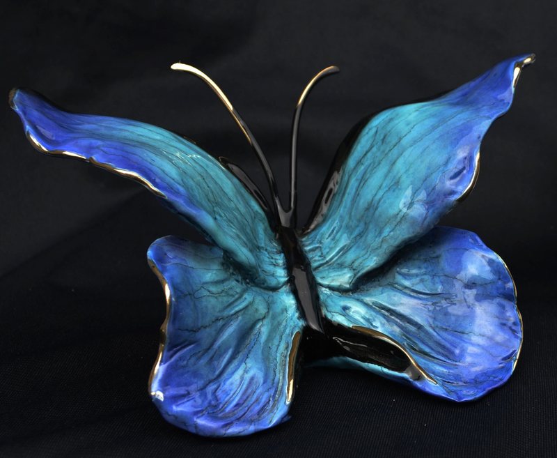 Signed, limited edition bronze butterfly sculpture