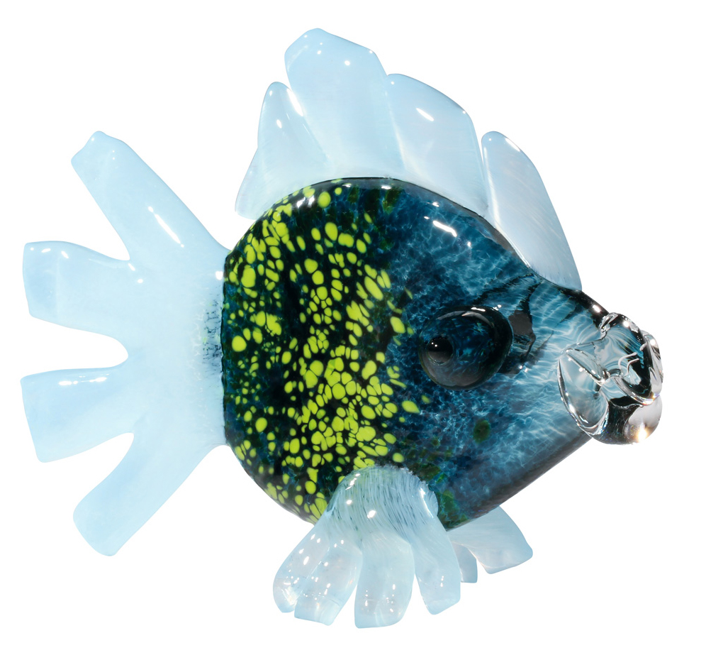 Signed, handblown glass fish sculpture
