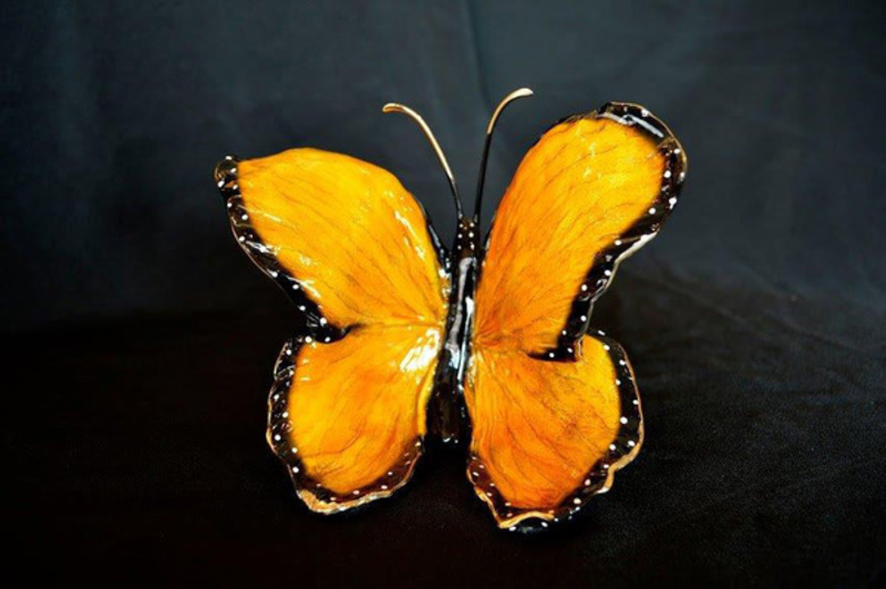 Signed, limited edition bronze butterfly sculpture