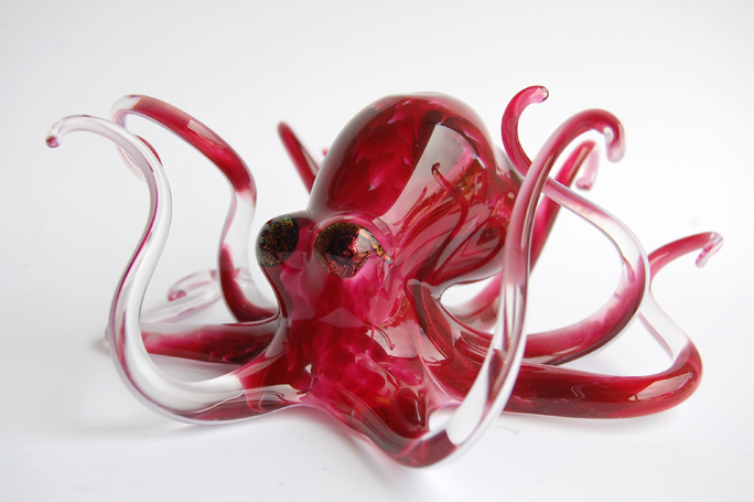 Handblown Glass Octopus Sculpture