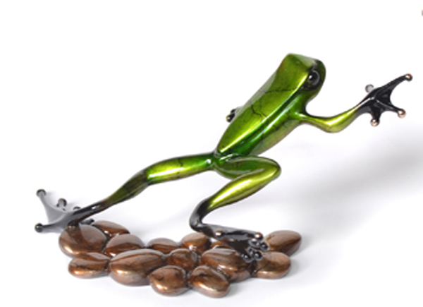 Signed, limited edition bronze frog sculpture by Tim FROGMAN Cotterill