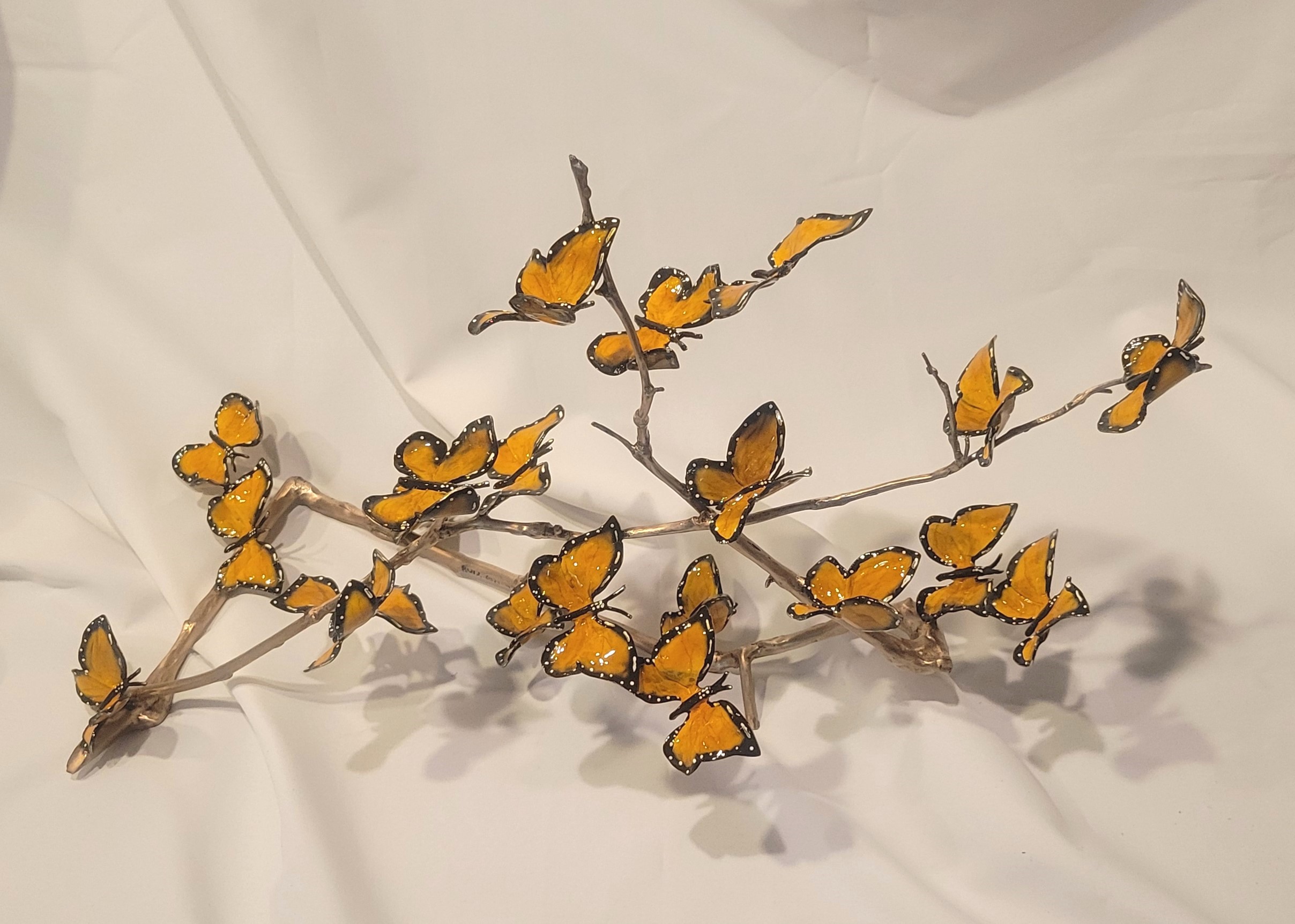 Signed, limited edition bronze butterfly sculpture